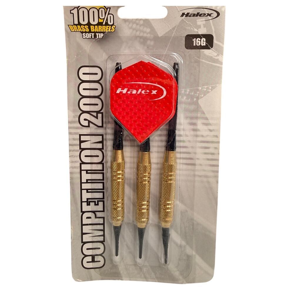 Halex Competition 2000 Soft Tip Darts 16g Brass Set of 3 Sealed Y2K Electronic